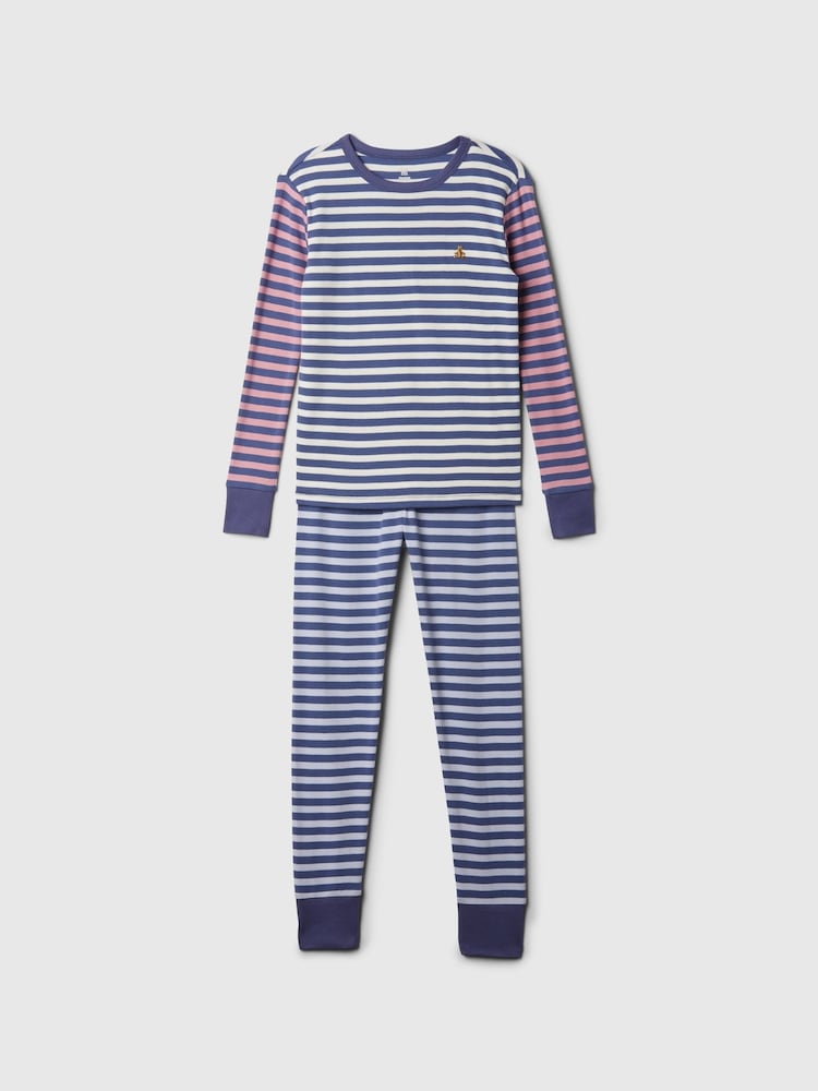 Gap Blue Stripe Cotton Long Sleeve Pyjama Set (4-13yrs) - Image 1 of 3