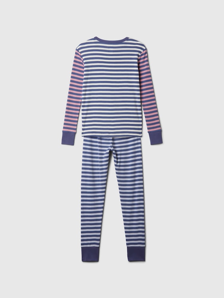 Gap Blue Stripe Cotton Long Sleeve Pyjama Set (4-13yrs) - Image 2 of 3