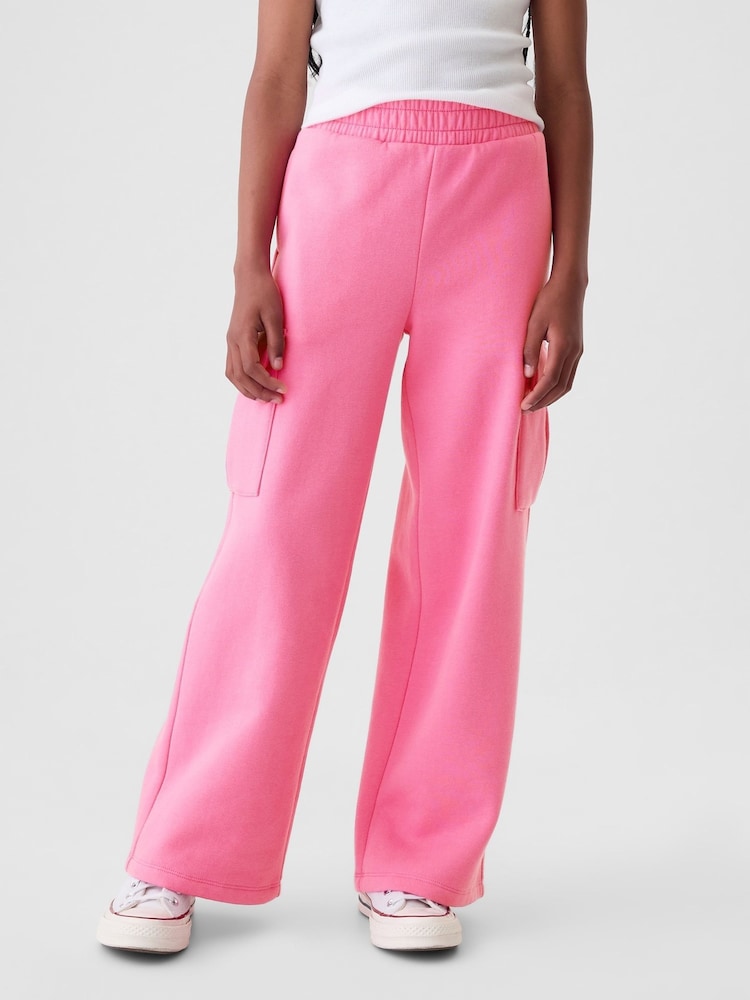 Rosa - Pantalones de chándal cargo de pierna ancha con diseño suave de estilo vintage de Gap (4-13 años) - Imagen 1 de 5