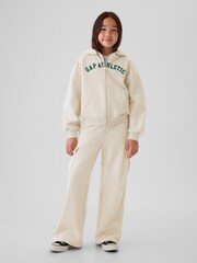 Crema - Pantalones de chándal cargo de pierna ancha con diseño suave de estilo vintage de Gap (4-13 años) - Imagen 4 de 5