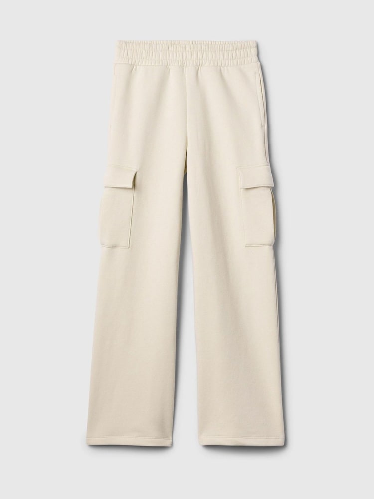 Crema - Pantalones de chándal cargo de pierna ancha con diseño suave de estilo vintage de Gap (4-13 años) - Imagen 5 de 5