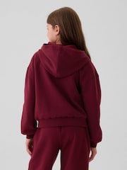 Rojo burdeos - Sudadera con capucha y cremallera con logo de Gap (4-13años) - Imagen 2 de 5