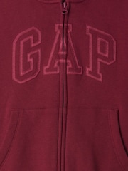Rojo burdeos - Sudadera con capucha y cremallera con logo de Gap (4-13años) - Imagen 5 de 5