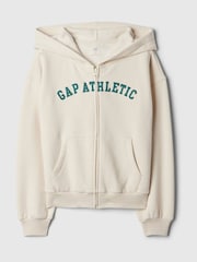 Gap Cream Logo Zip Up Hoodie (4-13yrs) - Image 4 of 5