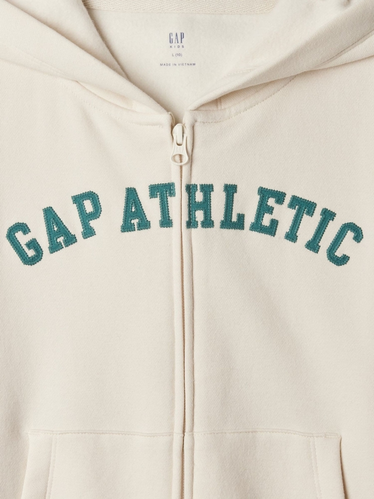 Gap Cream Logo Zip Up Hoodie (4-13yrs) - Image 5 of 5