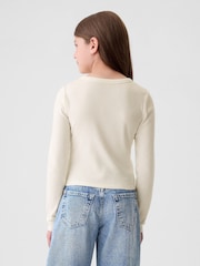 Gap Beige Ribbed Embroidered Graphic T-Shirt (4-13yrs) - Image 2 of 4