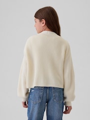 Gap Cream Shaker-Stitch Cropped Cardigan (4-13yrs) - Image 2 of 5