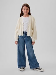 Gap Cream Shaker-Stitch Cropped Cardigan (4-13yrs) - Image 3 of 5