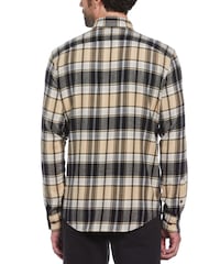Original Penguin Plaid Flannel Stretch Black Shirt - Image 2 of 4