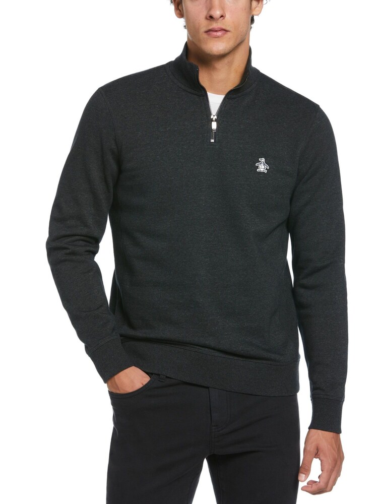 Original Penguin Grey Quarter Zip Fleece Sweatshirt - Image 3 of 4