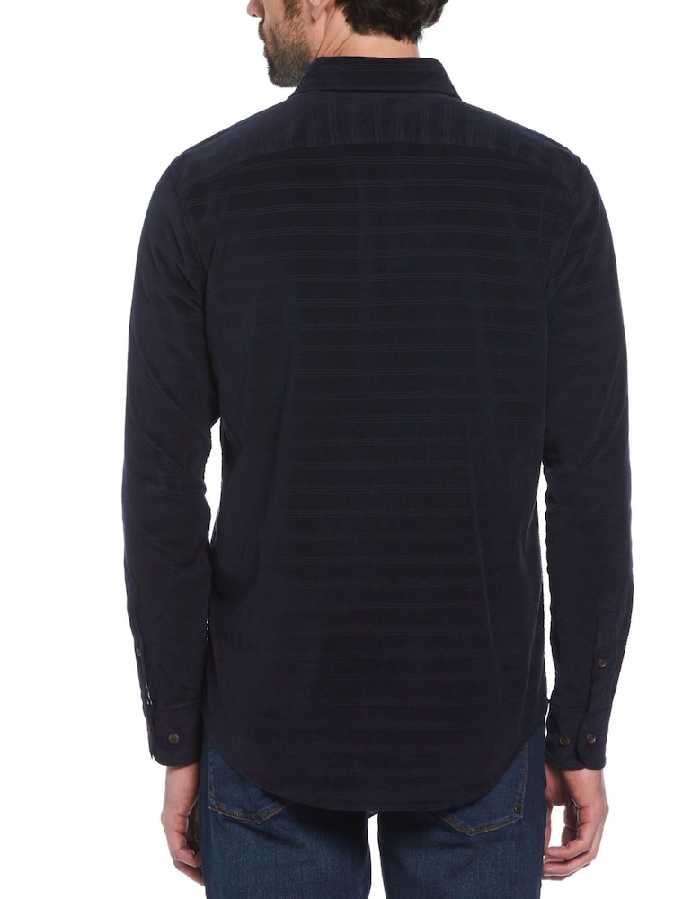 Original Penguin Blue Dobby Corduroy Shirt - Image 2 of 4