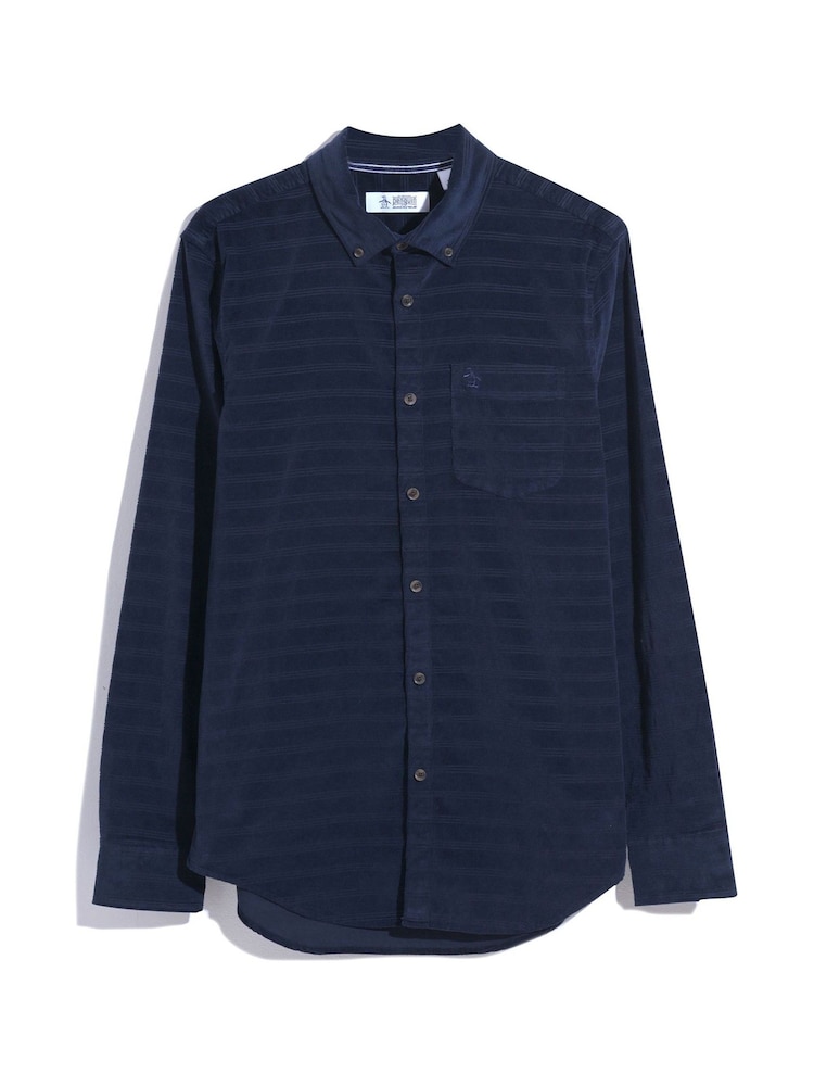 Original Penguin Blue Dobby Corduroy Shirt - Image 4 of 4