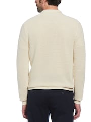 Original Penguin Natural 100% Cotton Mesh Polo Collar Sweater - Image 2 of 4