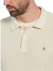 Original Penguin Natural 100% Cotton Mesh Polo Collar Sweater - Image 3 of 4
