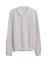 Original Penguin Natural 100% Cotton Mesh Polo Collar Sweater - Image 4 of 4