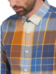 Original Penguin Plaid Cotton Blend Stretch Brown Shirt - Image 3 of 4
