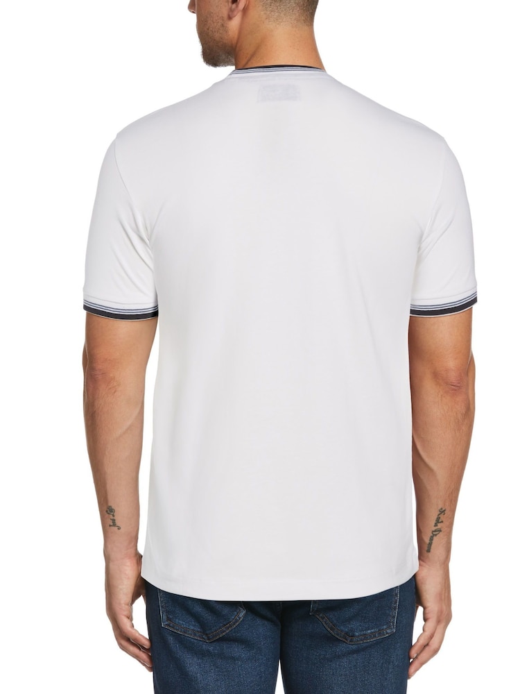 Original Penguin Sticker Pete Ringer White T-Shirt - Image 2 of 3