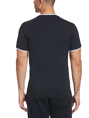 Original Penguin Blue Sticker Pete Ringer T-Shirt in Dark Sapphire - Image 2 of 3