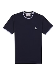 Original Penguin Blue Sticker Pete Ringer T-Shirt in Dark Sapphire - Image 3 of 3