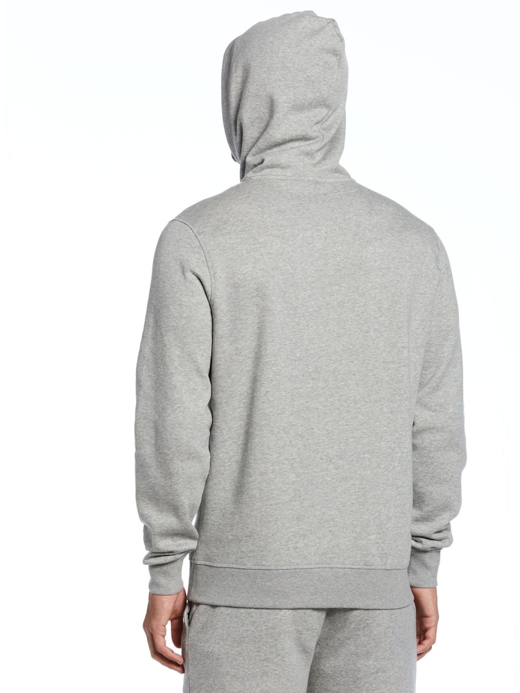 Original Penguin Grey Sticker Pete Fleece Hooded Sweatshirt in Rain Heather - Image 3 of 3