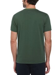 Original Penguin Green Jacquard Textured 100% Cotton Stripe T-Shirt - Image 2 of 4
