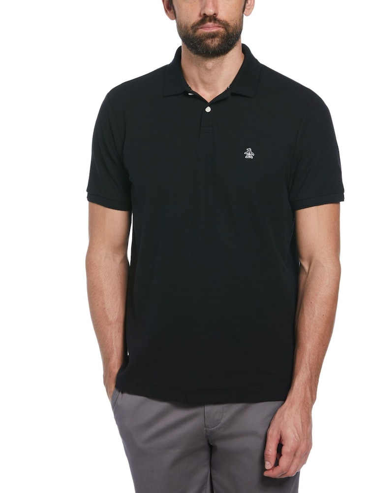 قميص بولو Daddy من قماش البيكيه لون أسود من Original Penguin - صورة 1 من 3