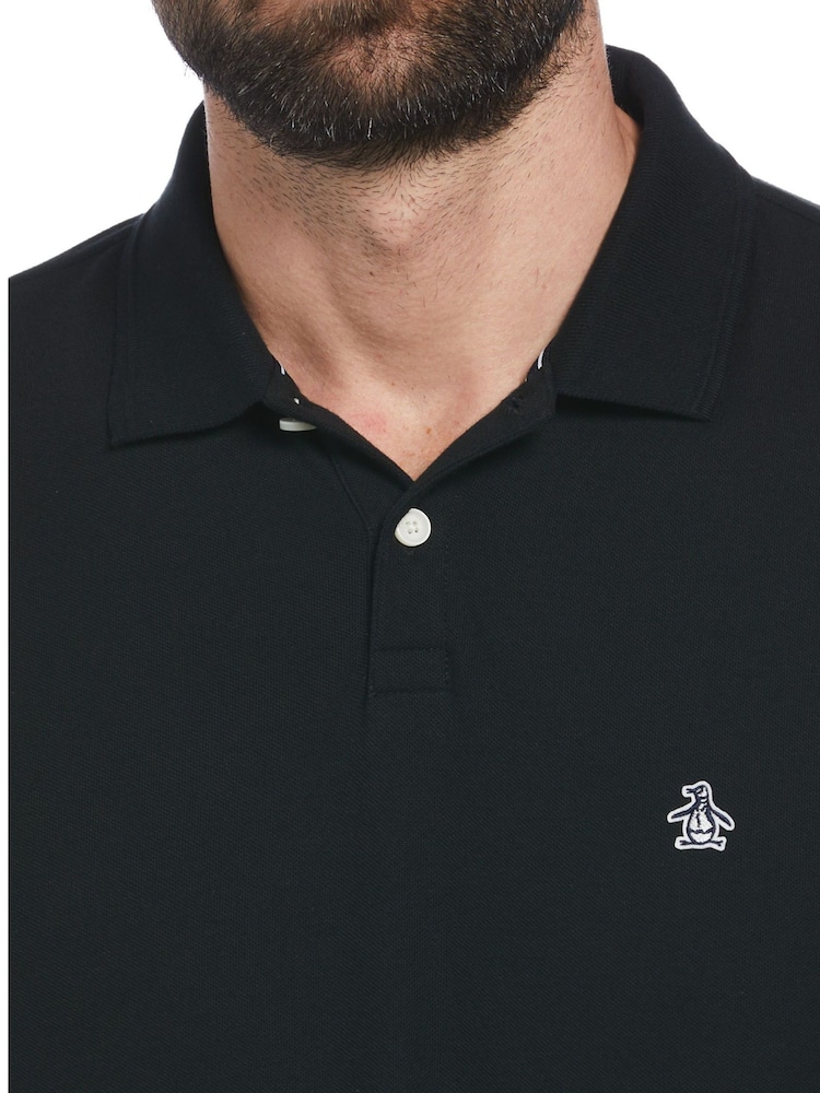 قميص بولو Daddy من قماش البيكيه لون أسود من Original Penguin - صورة 3 من 3