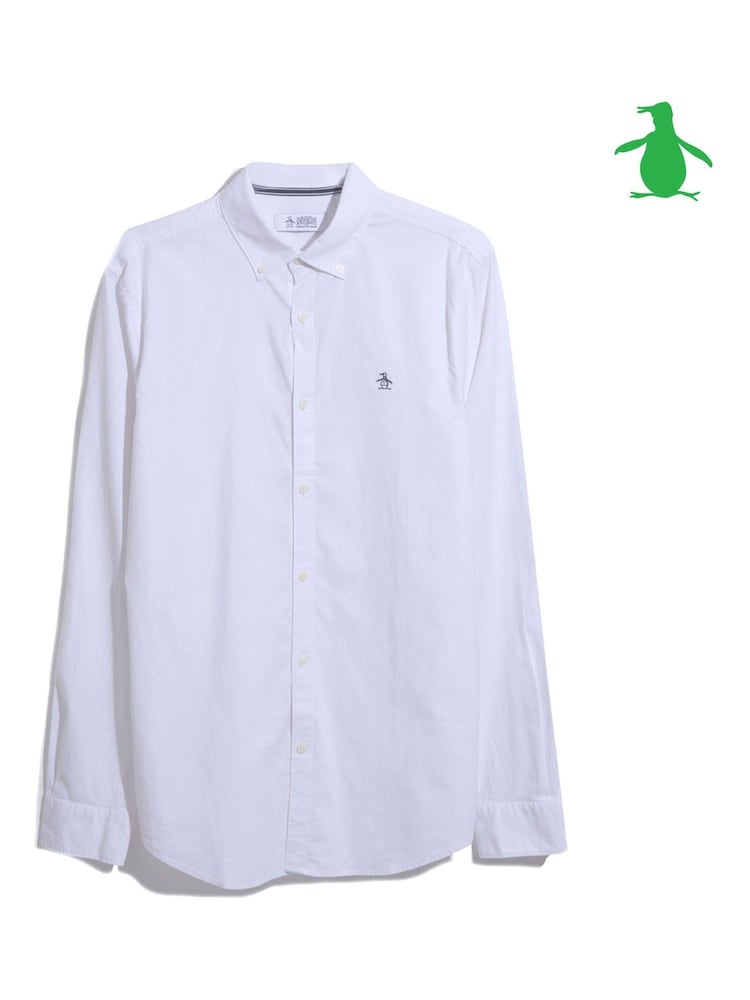 Original Penguin Oxford Stretch White Shirt - Image 3 of 3