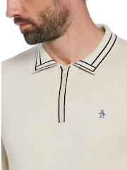 Original Penguin Natural Cashmere Like 100% Cotton Polo Neck Sweater - Image 3 of 4