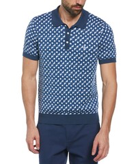 أزرق - قميص بولو جاكار بكُم قصير قطن 100% من Original Penguin - صورة 1 من 4