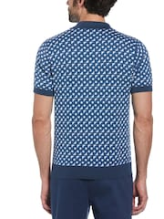 أزرق - قميص بولو جاكار بكُم قصير قطن 100% من Original Penguin - صورة 2 من 4