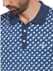 أزرق - قميص بولو جاكار بكُم قصير قطن 100% من Original Penguin - صورة 3 من 4