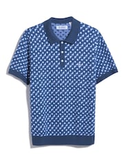 أزرق - قميص بولو جاكار بكُم قصير قطن 100% من Original Penguin - صورة 4 من 4