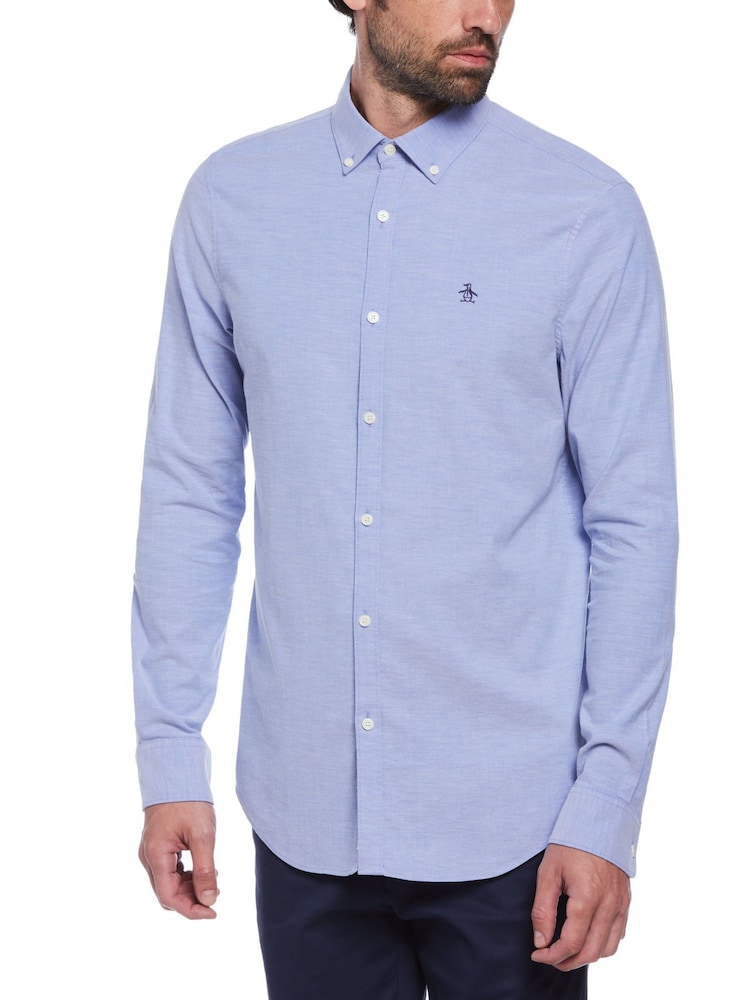 Original Penguin Blue Oxford Stretch Shirt - Image 1 of 3