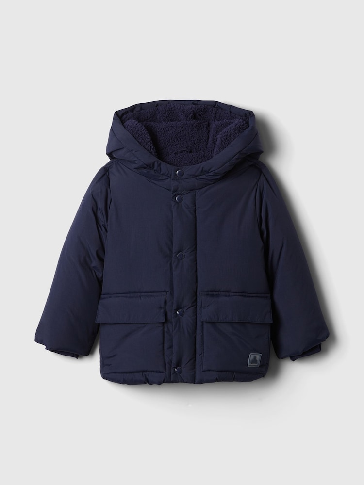 Abrigo acolchado impermeable de peso medio con forro de sherpa de Gap (6 meses-5 años) - Imagen 1 de 2