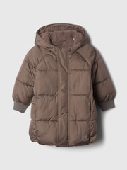 Gap Brown Heavyweight Sherpa-Lined Hooded Parka Coat (6mths-5yrs) - Image 1 of 3