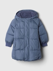 Gap Blue Heavyweight Sherpa-Lined Hooded Parka Coat (6mths-5yrs) - Image 1 of 4