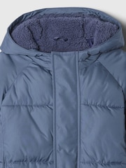 Gap Blue Heavyweight Sherpa-Lined Hooded Parka Coat (6mths-5yrs) - Image 3 of 4
