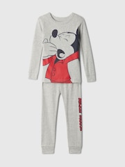 Gap Grey Disney Mickey Mouse Organic Cotton Pyjama Top & Bottoms Set (6mths-5yrs) - Image 1 of 3
