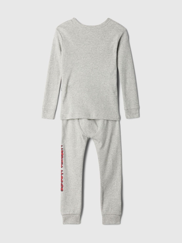 Gap Grey Disney Mickey Mouse Organic Cotton Pyjama Top & Bottoms Set (6mths-5yrs) - Image 2 of 3