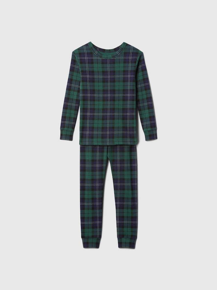 Gap Green Matching Family Christmas Kids Cotton Pyjamas (6mths-5yrs) - Image 2 of 4