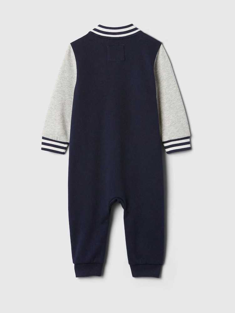 Gap Blue Brannan Bear Varsity Romper (Newborn-24mths) - Image 2 of 2