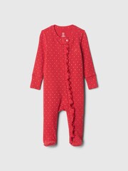 Gap Red Dot Ribbed Footed Sleepsuit (Newborn-9mths) - Image 1 of 2