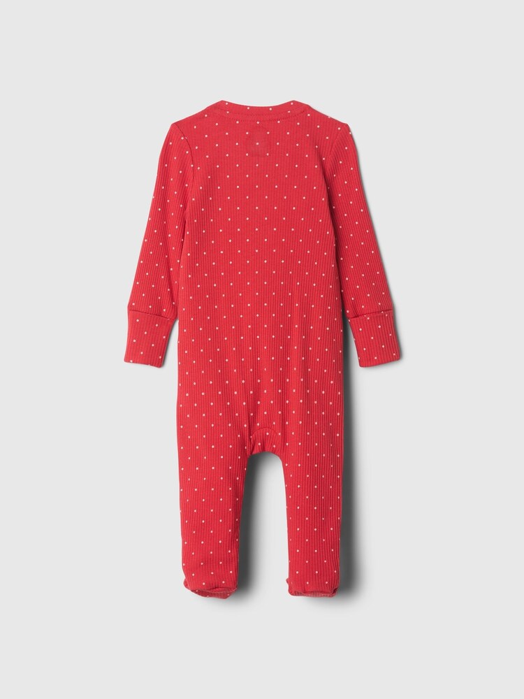 Gap Red Dot Ribbed Footed Sleepsuit (Newborn-9mths) - Image 2 of 2