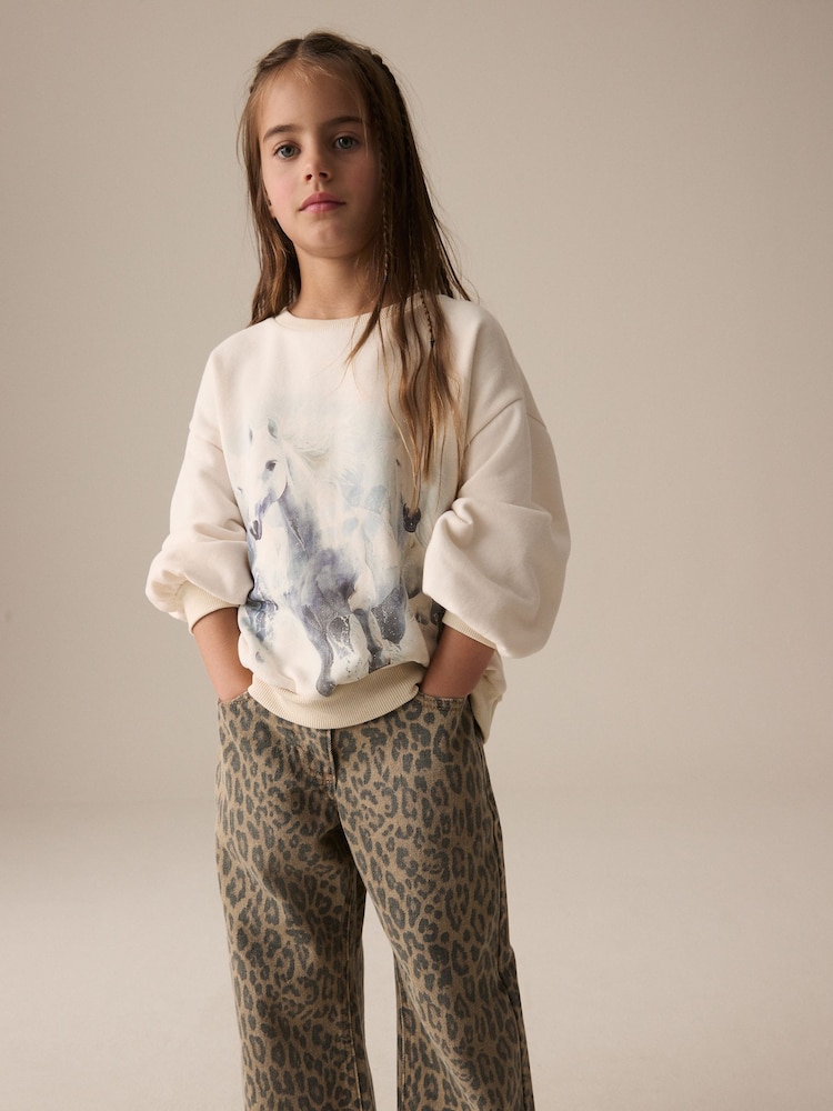 Ecru Horse Graphic Sweatshirt (3-16yrs) - Image 2 of 6