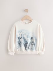 Ecru Horse Graphic Sweatshirt (3-16yrs) - Image 5 of 6