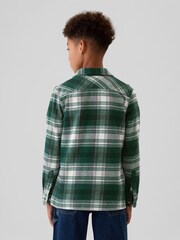 Gap Green Check Organic Cotton Flannel Shirt (4-13yrs) - Image 2 of 5