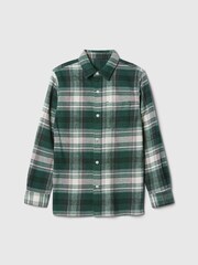 Gap Green Check Organic Cotton Flannel Shirt (4-13yrs) - Image 4 of 5
