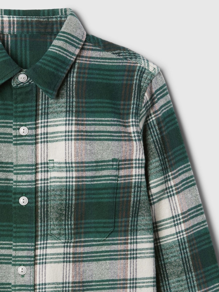 Gap Green Check Organic Cotton Flannel Shirt (4-13yrs) - Image 5 of 5