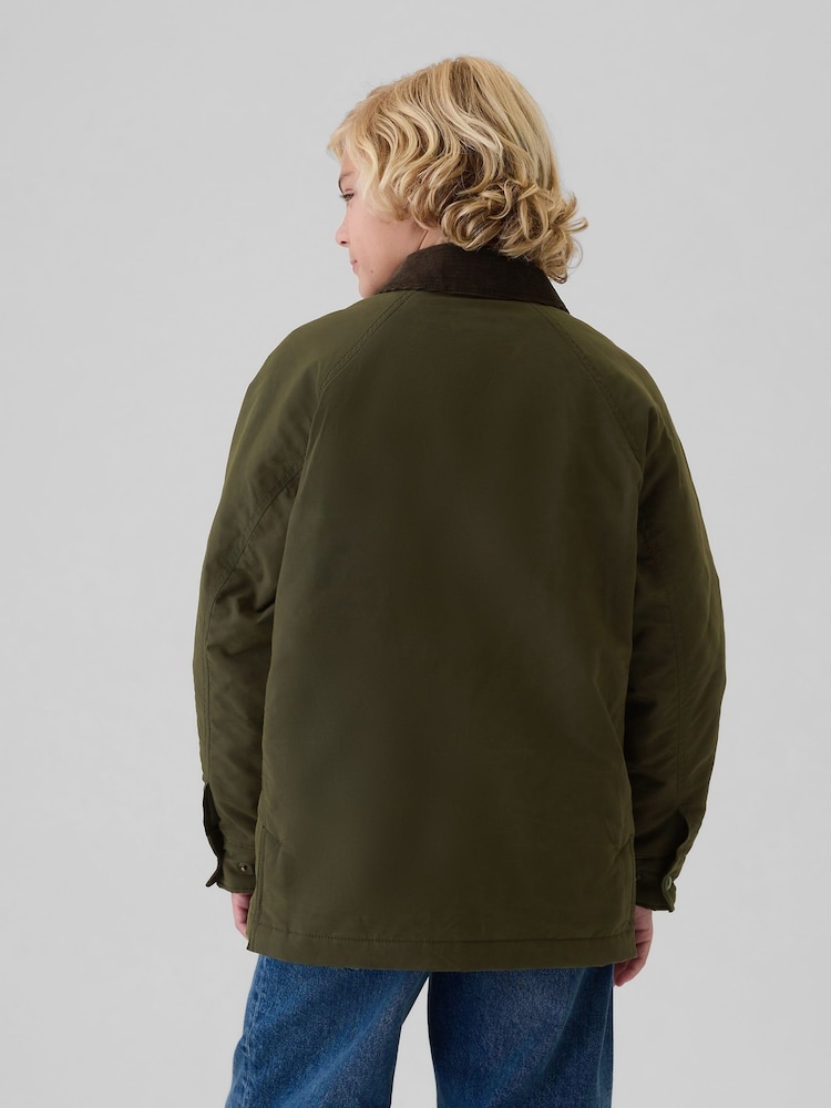 Gap Olive Green Waxed Canvas Field Jacket (4-13yrs) - Image 2 of 5